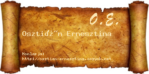 Osztián Ernesztina névjegykártya